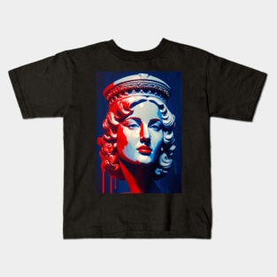 Blue & Red Lady #3 Kids T-Shirt